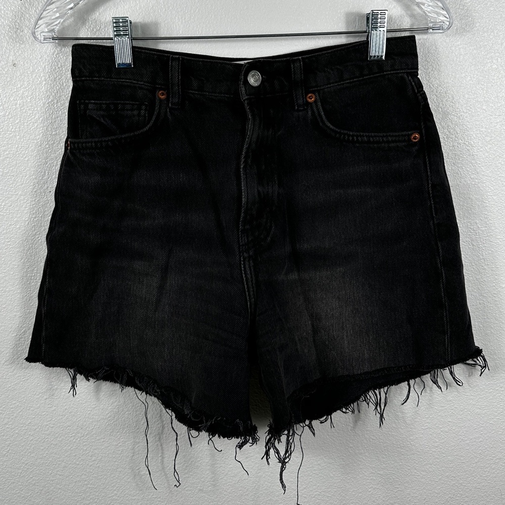 Reformation Wilder High Rise Relaxed Jean Shorts Vana Black Size 26 - Picture 4 of 8
